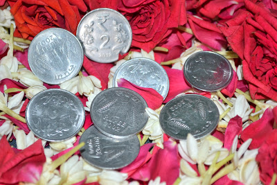 India ONE and TWO RUPEE coin 